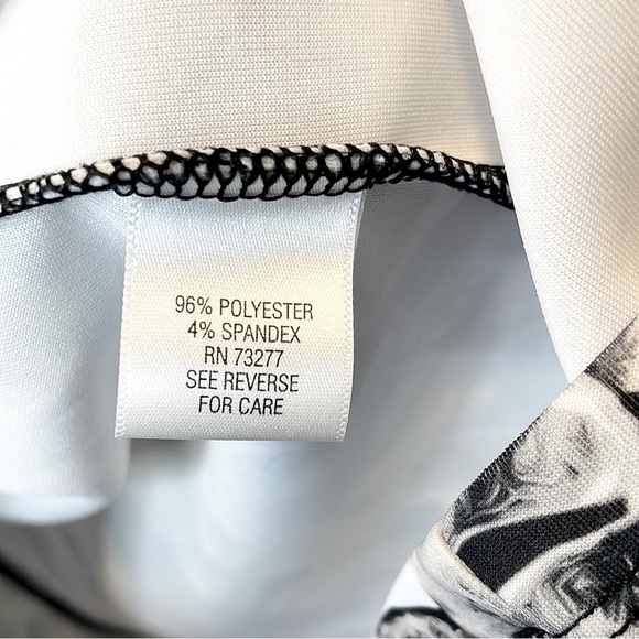 APT 9 | Black White Floral Sleeveless High Neck Mini Dress - Picture 4 of 6